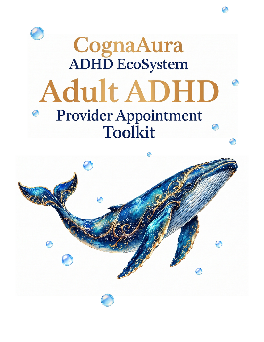 CognaAura Adult ADHD Provider Appointment Toolkit — Printable + Fillab
