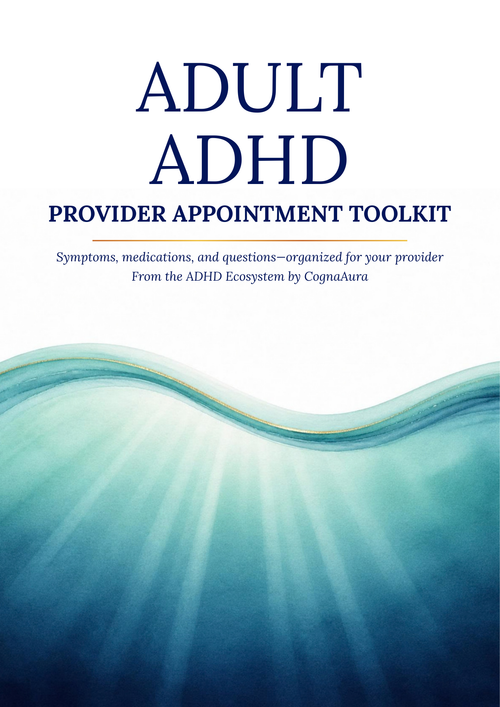 CognaAura Adult ADHD Provider Appointment Toolkit cover